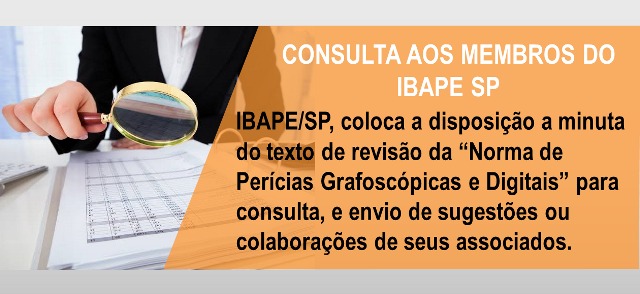 CONSULTA AOS MEMBROS DO IBAPE-SP