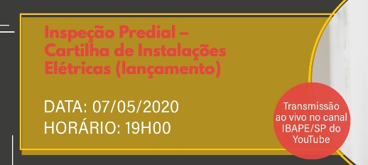 Palestra ON-LINE – Inspeção Predial – Cartilha de Instalações Elétricas (lançamento)