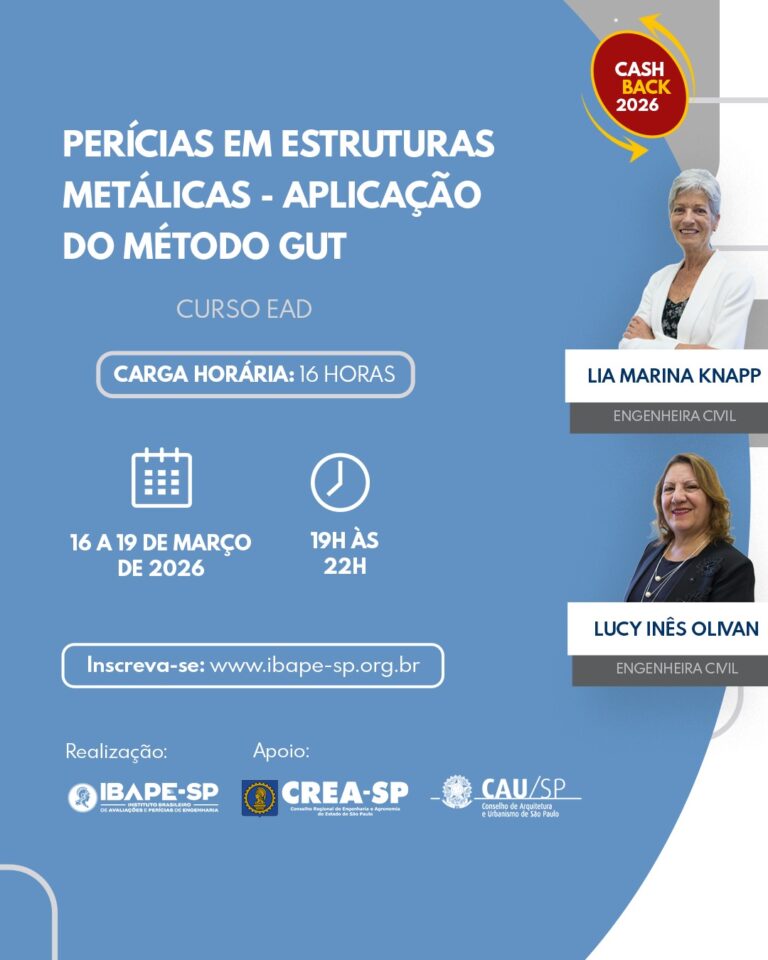Curso Perícias em Estruturas Metálicas – Aplicação do Método GUT
