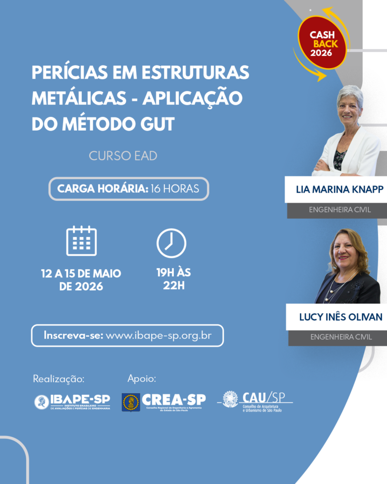 Curso Pericias em Estruturas Metálicas – Aplicação do Método GUT