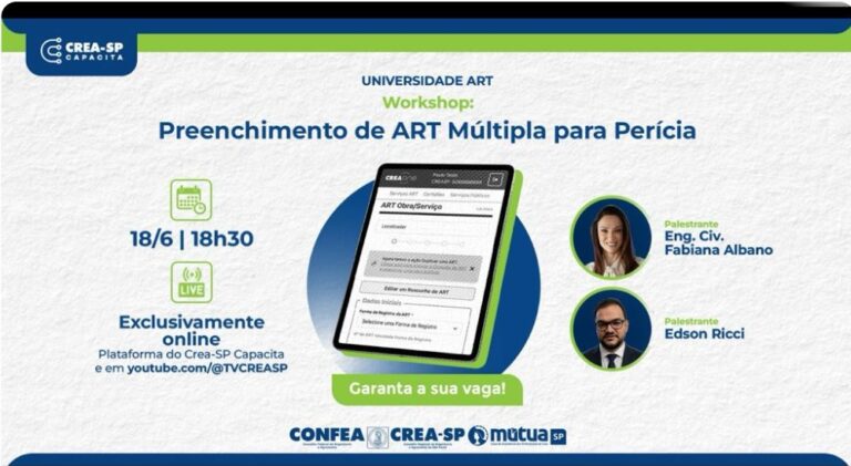 Assista aqui o tutorial de como preencher a nova ART Múltipla para perícia.