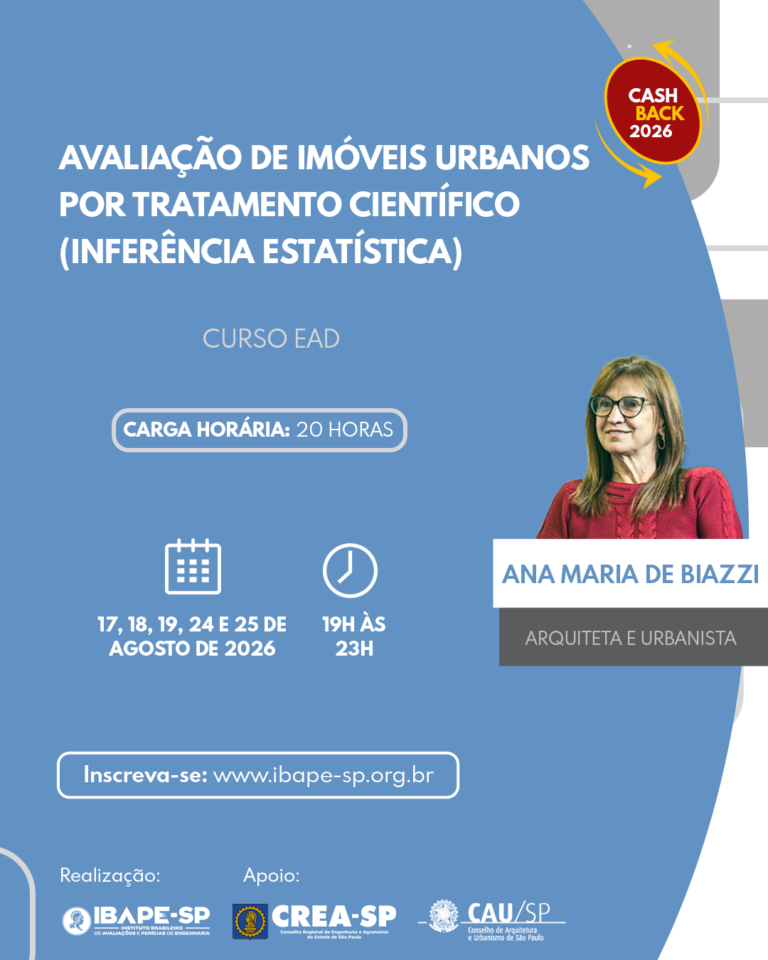 Curso Avaliação de Imóveis Urbanos por Tratamento Científico (Inferência Estatística)
