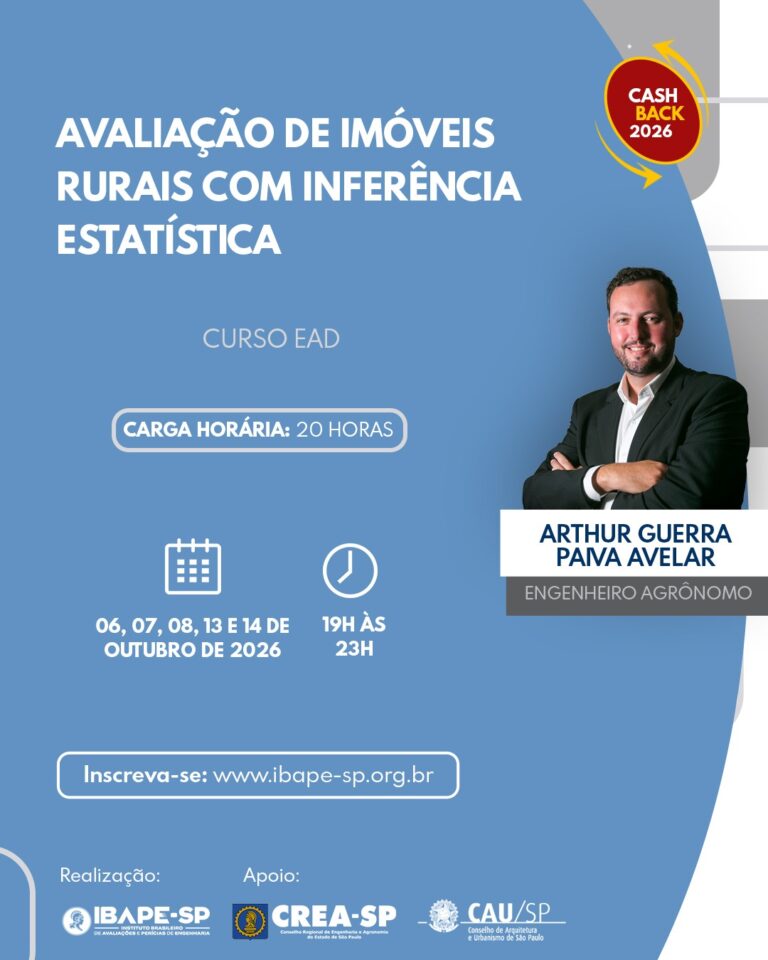 Curso – Avaliação de Imóveis Rurais com Inferência Estatística