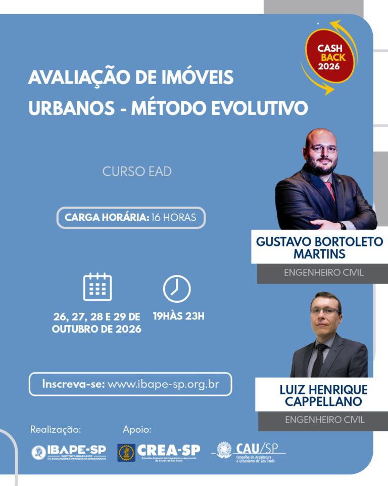 Curso – Avaliação de Imóveis Urbanos – Método Evolutivo